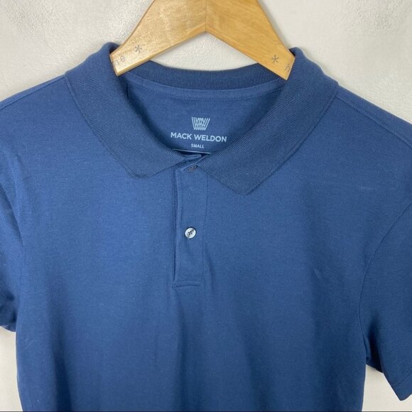 NEW Mack Weldon Performance Polo Short Sleeve Tee Blue Technical T-Shirt Small S - Picture 3 of 8